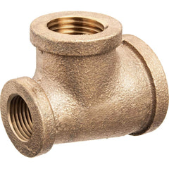 USA Sealing - Brass & Chrome Pipe Fittings; Type: Dual Reducing Tee ; Fitting Size: 1-1/4 x 3/4 x 1 ; End Connections: FNPT x FNPT x FNPT ; Material: Brass ; Pressure Rating (psi): 125 ; Finish/Coating: Uncoated - Exact Tooling