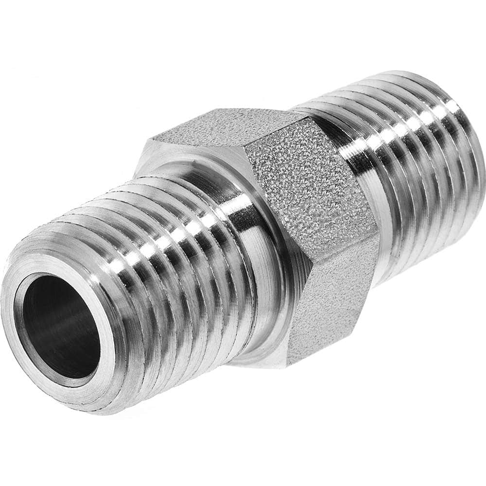 USA Sealing - Stainless Steel Pipe Fittings; Type: Adapter ; Fitting Size: 3/4 x 3/4 ; End Connections: MNPT x MBSPT ; Material Grade: 316 ; Pressure Rating (psi): 7300 - Exact Tooling