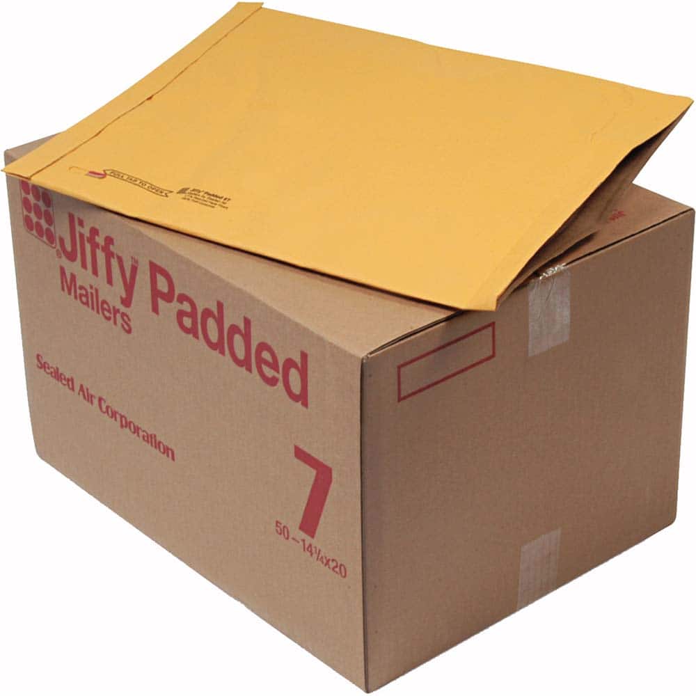 Sealed Air - Mailers, Sheets & Envelopes; Type: Padded Mailer ; Style: Fold Flap ; Width (Inch): 20 ; Length (Inch): 14-1/4 ; Box Quantity: 50 ; Size: 14.25 x 20 - Exact Tooling