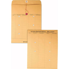 Quality Park - Mailers, Sheets & Envelopes; Type: Inter-Department Envelopes ; Style: String & Button ; Width (Inch): 13 ; Length (Inch): 10 ; Box Quantity: 100 ; Size: 10 x 13 - Exact Tooling