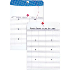 Quality Park - Mailers, Sheets & Envelopes; Type: Inter-Department Envelopes ; Style: String & Button ; Width (Inch): 13 ; Length (Inch): 10 ; Box Quantity: 100 ; Size: 10 x 13 - Exact Tooling