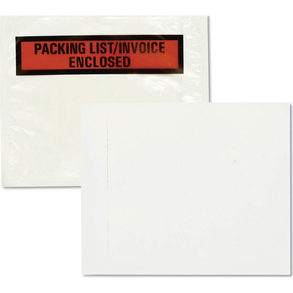 Quality Park - Packing Slip Pouches & Pockets; Packing Slip Type: Packaging List Envelope ; Imprint Description: Packing List/Invoice Enclosed ; Color: Clear/Orange ; Number of Pieces: 100.000 ; Width (Inch): 4-1/2 ; Length (Inch): 5-1/2 - Exact Tooling