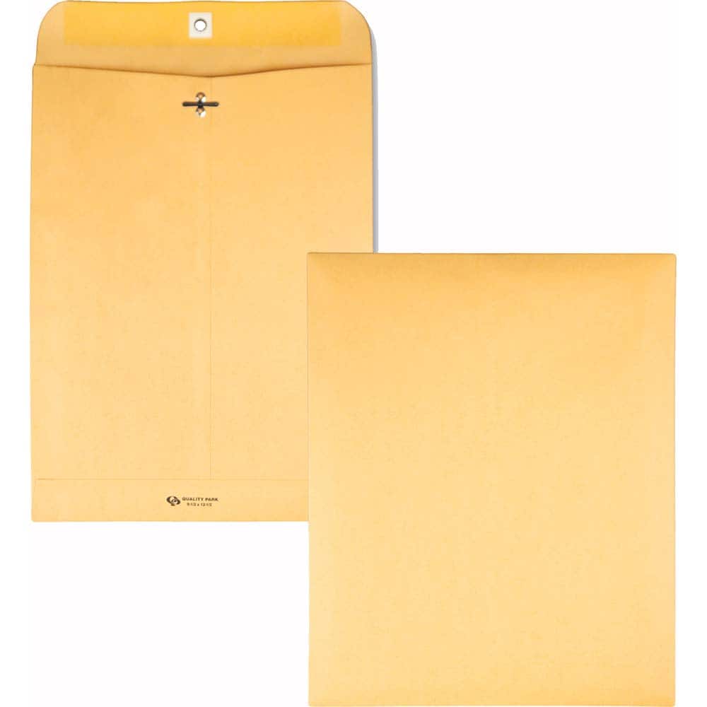 Quality Park - Mailers, Sheets & Envelopes; Type: Clasp Envelope ; Style: Clasp w/Gummed Flap ; Width (Inch): 14-1/2 ; Length (Inch): 9-1/4 ; Box Quantity: 100 ; Size: 9.25 x 14.5 - Exact Tooling