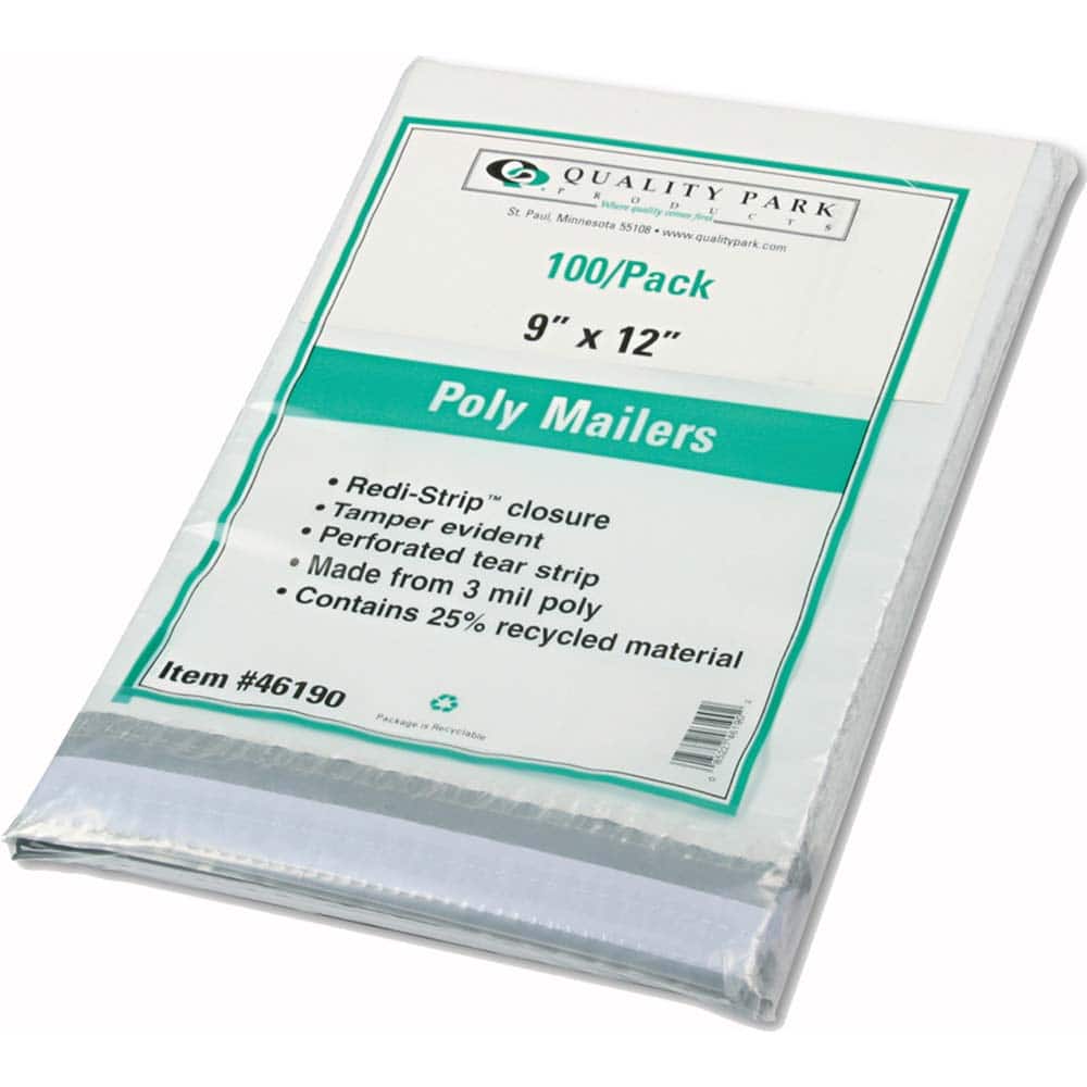 Quality Park - Mailers, Sheets & Envelopes; Type: Poly Mailer ; Style: Self Seal ; Width (Inch): 12 ; Length (Inch): 9 ; Box Quantity: 100 ; Size: 9 x 12 - Exact Tooling