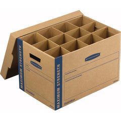BANKERS BOX - Compartment Storage Boxes & Bins; Type: Moving Box ; Number of Compartments: 24.000 ; Overall Width: 12-1/4 ; Overall Depth: 18-1/2 (Inch); Overall Height (Inch): 12 ; Color: Kraft/Blue - Exact Tooling