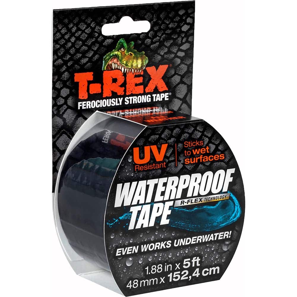 T-Rex - Waterproof Tape; Material Type: Butyl ; Width (Inch): 2 ; Length (yd): 1.66 ; Color: Black - Exact Tooling