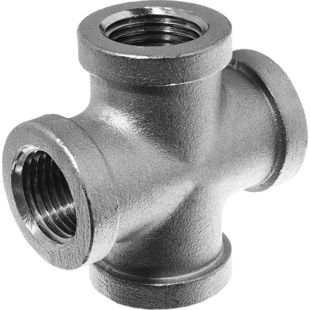 USA Sealing - Stainless Steel Pipe Fittings; Type: Cross ; Fitting Size: 1-1/2 x 1-1/2 x 1-1/2 x 1-1/2 ; End Connections: FBSPT x FBSPT x FBSPT x FBSPT ; Material Grade: 316 ; Pressure Rating (psi): 150 - Exact Tooling