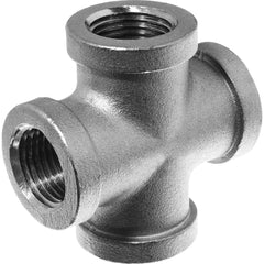 USA Sealing - Stainless Steel Pipe Fittings; Type: Cross ; Fitting Size: 1-1/2 x 1-1/2 x 1-1/2 x 1-1/2 ; End Connections: FBSPT x FBSPT x FBSPT x FBSPT ; Material Grade: 316 ; Pressure Rating (psi): 150 - Exact Tooling