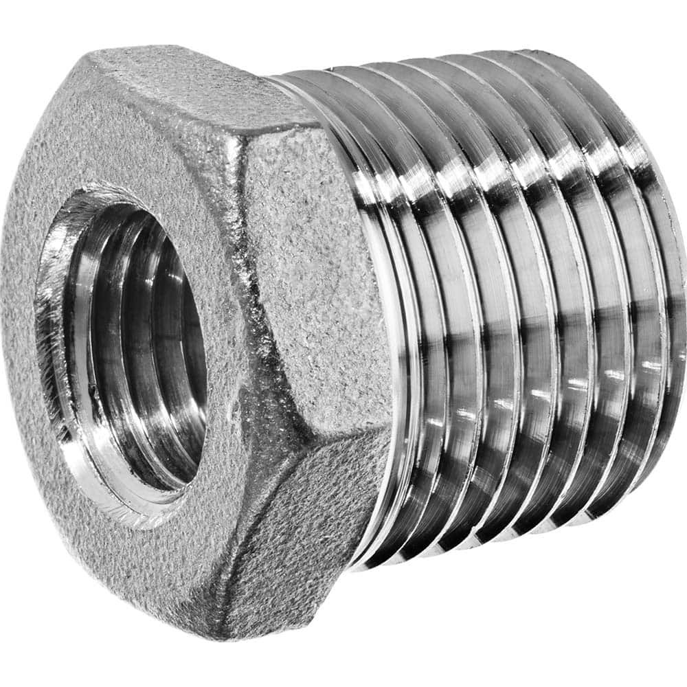 USA Sealing - Stainless Steel Pipe Fittings; Type: Hex Bushing ; Fitting Size: 1-1/2 x 3/4 ; End Connections: MBSPT x FBSPT ; Material Grade: 316 ; Pressure Rating (psi): 150 - Exact Tooling