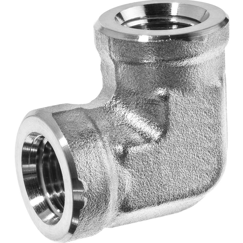 USA Sealing - Stainless Steel Pipe Fittings; Type: Elbow ; Fitting Size: 3/8 x 3/8 ; End Connections: FNPT x FNPT ; Material Grade: 304 ; Pressure Rating (psi): 4900 - Exact Tooling