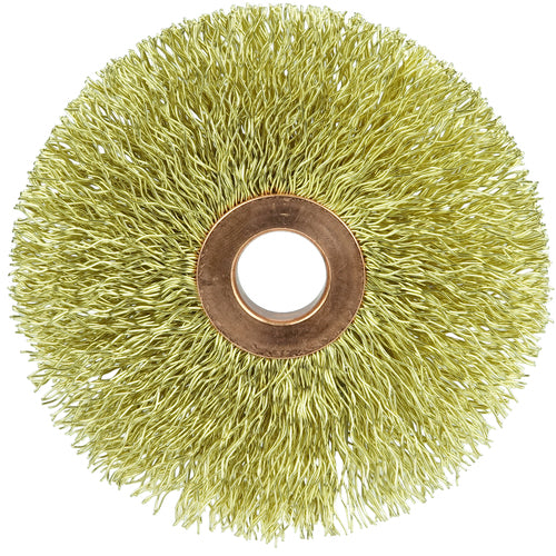 3″ × 1/2″-0.014″ Wire Size - Brass Non-Sparking Wire Wheel - Exact Tooling