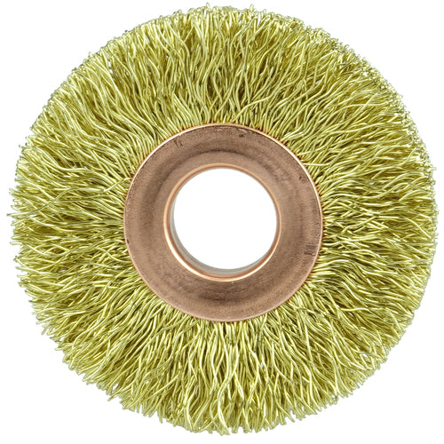 2″ × 1/2″-0.0118″ Wire Size - Brass Non-Sparking Wire Wheel - Exact Tooling