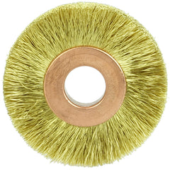 1 1/2″ × 3/8″-0.005″ Wire Size - Brass Non-Sparking Wire Wheel - Exact Tooling
