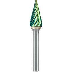 SGS Pro - SM-5, 1/2" Cut Diam, 1/4" Shank Length, NG6, Tungsten Carbide Pointed Cone Burr - Exact Tooling