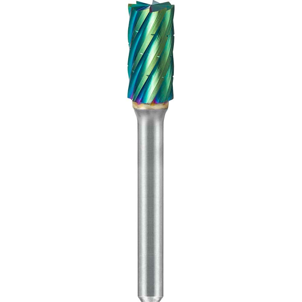 SGS Pro - SB-6, 5/8" Cut Diam, 1/4" Shank Length, NG6, Tungsten Carbide Cylinder Burr with End Cut - Exact Tooling