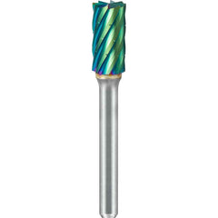 SGS Pro - SB-6, 5/8" Cut Diam, 1/4" Shank Length, NG6, Tungsten Carbide Cylinder Burr with End Cut - Exact Tooling