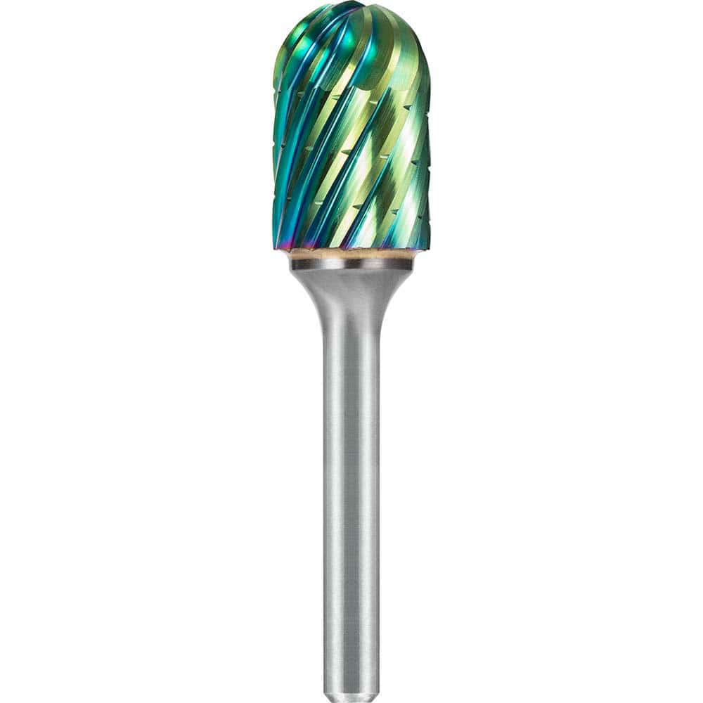 SGS Pro - SC-6, 5/8" Cut Diam, 1/4" Shank Length, NG6, Tungsten Carbide Cylinder Burr with Radius - Exact Tooling