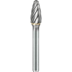 SGS Pro - SF-3, 3/8" Cut Diam, 1/4" Shank Length, NG6, Tungsten Carbide Tree Burr with Radius End - Exact Tooling