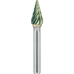 SGS Pro - SM-4, 3/8" Cut Diam, 1/4" Shank Length, NG6, Tungsten Carbide Pointed Cone Burr - Exact Tooling