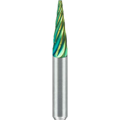 SGS Pro - SM-2, 1/4" Cut Diam, 1/4" Shank Length, NG6, Tungsten Carbide Pointed Cone Burr - Exact Tooling