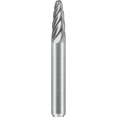 SGS Pro - SF-1, 1/4" Cut Diam, 1/4" Shank Length, NG6, Tungsten Carbide Tree Burr with Radius End - Exact Tooling