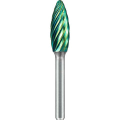 SGS Pro - SH-2, 5/16" Cut Diam, 1/4" Shank Length, NG6, Tungsten Carbide Flame Burr - Exact Tooling