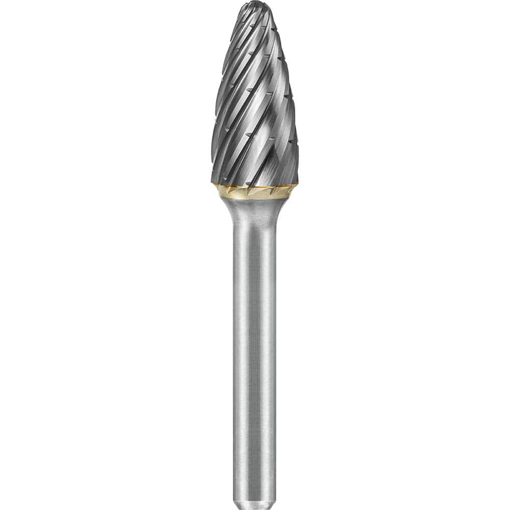 SGS Pro - SF-5, 1/2" Cut Diam, 1/4" Shank Length, NG6, Tungsten Carbide Tree Burr with Radius End - Exact Tooling