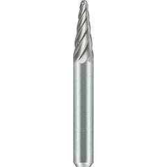 SGS Pro - SL-1, 1/4" Cut Diam, 1/4" Shank Length, NG6, Tungsten Carbide Taper Burr with Radius End - Exact Tooling