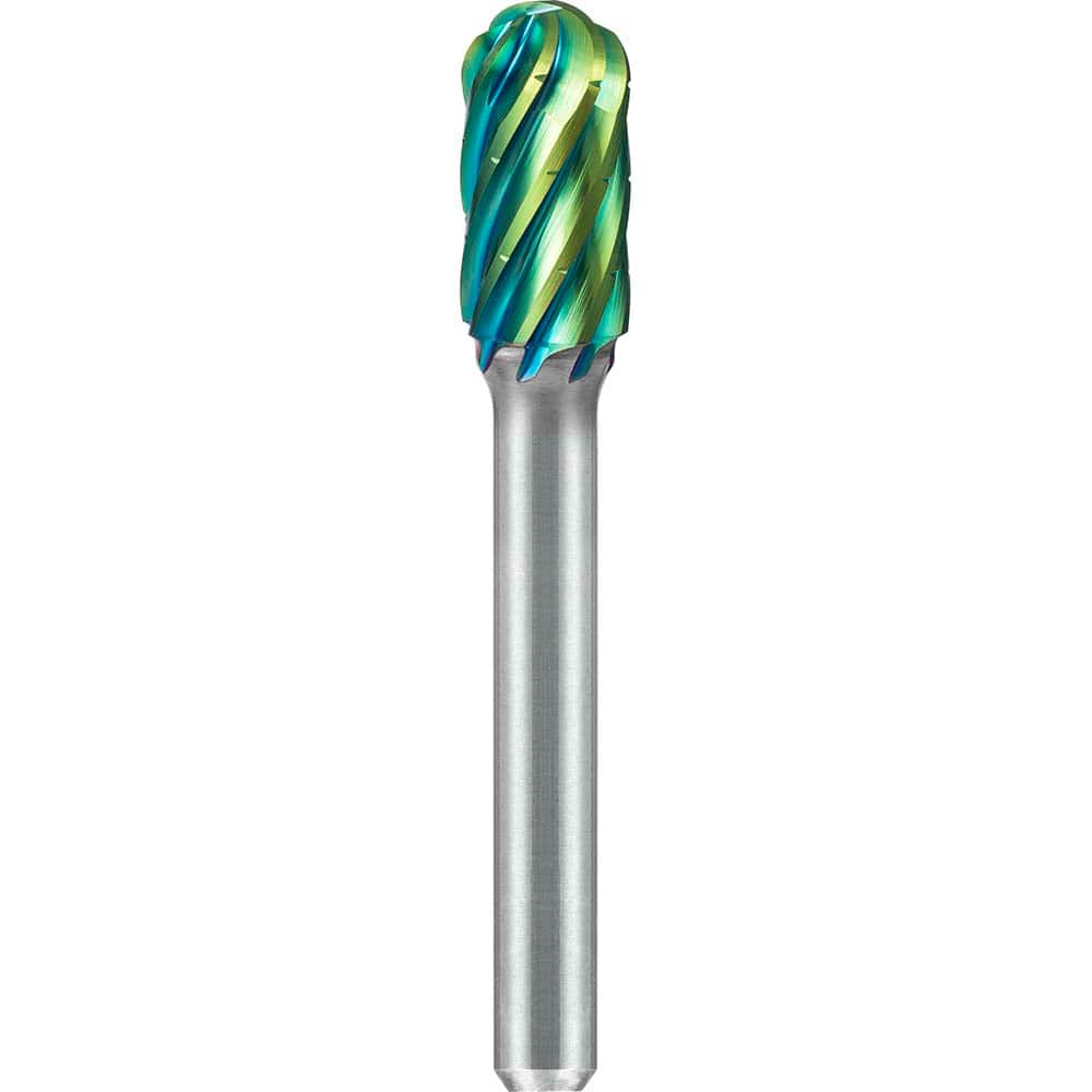 SGS Pro - SC-3, 3/8" Cut Diam, 1/4" Shank Length, NG6, Tungsten Carbide Cylinder Burr with Radius - Exact Tooling