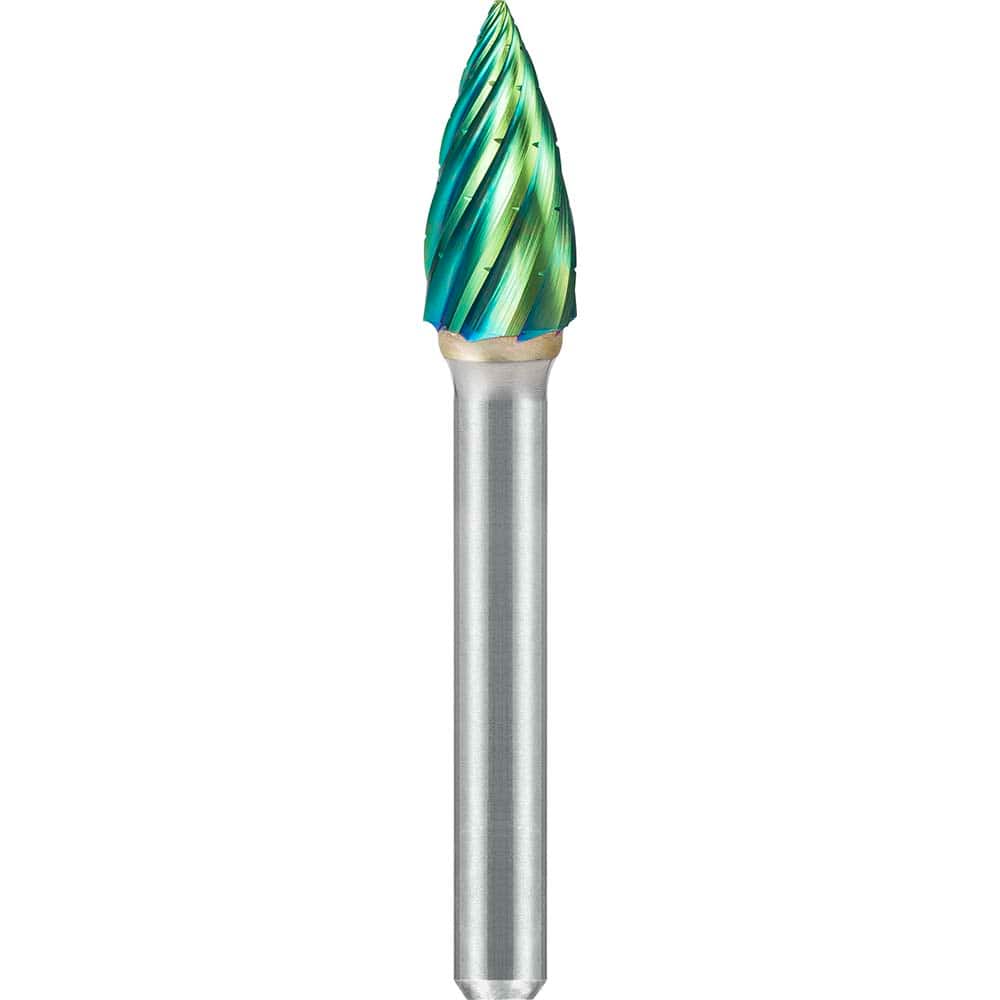 SGS Pro - SG-3, 3/8" Cut Diam, 1/4" Shank Length, NG6, Tungsten Carbide Pointed Tree Burr - Exact Tooling