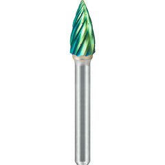 SGS Pro - SG-3, 3/8" Cut Diam, 1/4" Shank Length, NG6, Tungsten Carbide Pointed Tree Burr - Exact Tooling