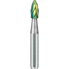 SGS Pro - SH-1, 1/4" Cut Diam, 1/4" Shank Length, NG6, Tungsten Carbide Flame Burr - Exact Tooling
