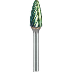 SGS Pro - SF-6, 5/8" Cut Diam, 1/4" Shank Length, NG6, Tungsten Carbide Tree Burr with Radius End - Exact Tooling