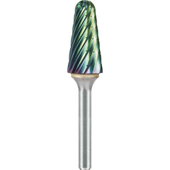 SGS Pro - SL-5, 5/8" Cut Diam, 1/4" Shank Length, NG6, Tungsten Carbide Taper Burr with Radius End - Exact Tooling