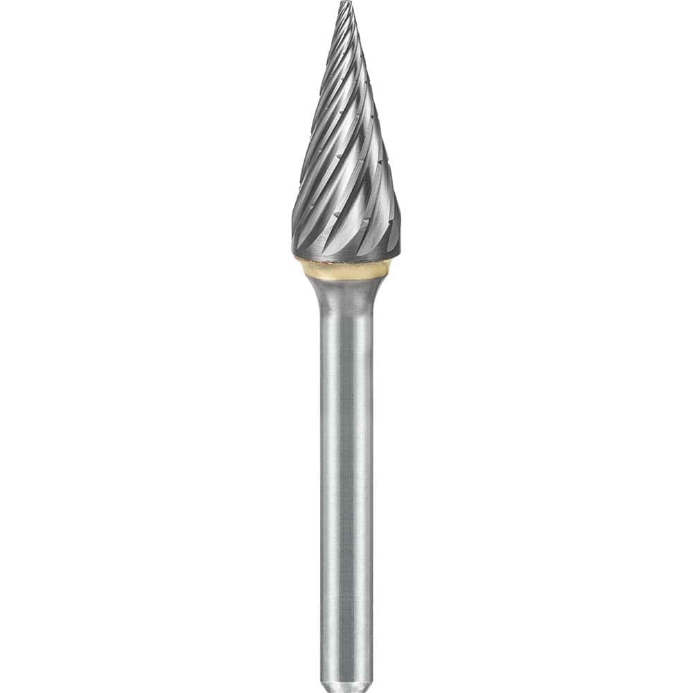 SGS Pro - SM-6, 5/8" Cut Diam, 1/4" Shank Length, NG6, Tungsten Carbide Pointed Cone Burr - Exact Tooling