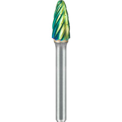 SGS Pro - SF-3, 3/8" Cut Diam, 1/4" Shank Length, NG6, Tungsten Carbide Tree Burr with Radius End - Exact Tooling