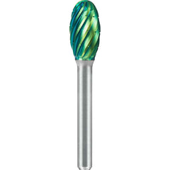SGS Pro - SE-5, 1/2" Cut Diam, 1/4" Shank Length, NG6, Tungsten Carbide Oval Burr - Exact Tooling