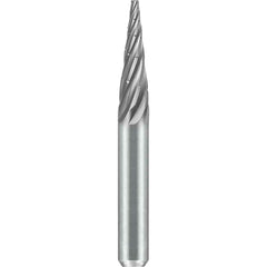SGS Pro - SM-2, 1/4" Cut Diam, 1/4" Shank Length, NG6, Tungsten Carbide Pointed Cone Burr - Exact Tooling