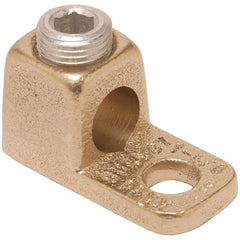 Burndy - Ring Terminals; Terminal Type: Rectangle ; Insulation Type: NonInsulated ; Connection Type: Lug ; Compatible Wire Size (AWG): 4-1/0 (Strand) ; Stud Size (Inch): 3/8 ; Color: Copper - Exact Tooling