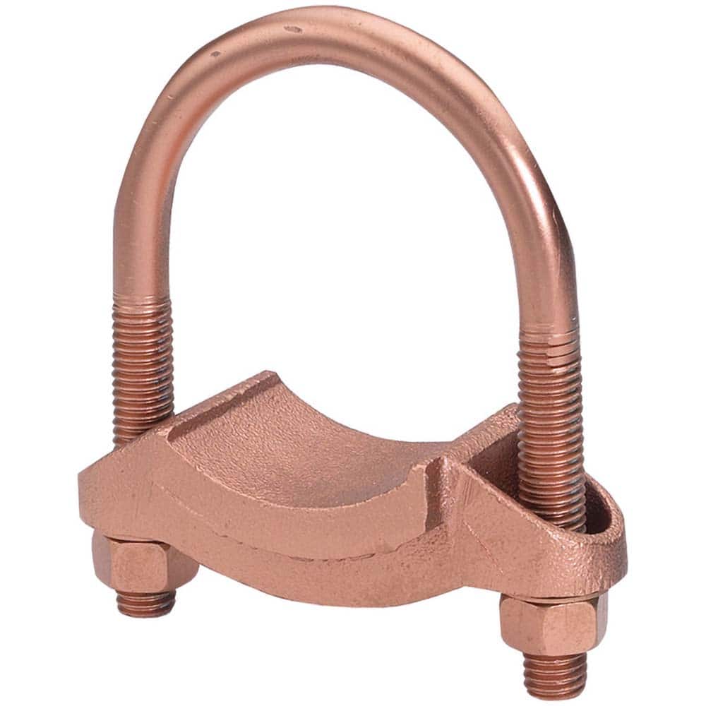 Burndy - Grounding Clamps; Clamp Type: Grounding Clamp ; Compatible Rod Diameter (Inch): 1-3/8-1-1/2 ; Maximum Compatible Pipe Size (Inch): 1-1/4 ; Overall Length (Inch): 3-1/2 ; Overall Length (Decimal Inch): 3-1/2 ; Material: Copper Alloy - Exact Tooling