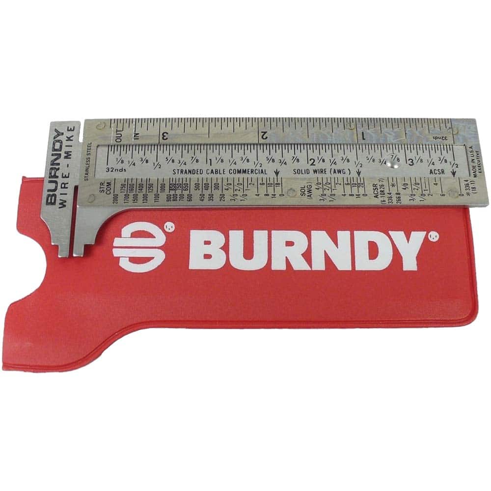 Burndy - Can-Seam & Wire Micrometers; Operation Type: Manual ; Micrometer Type: Wire ; Minimum Measurement (Decimal Inch): 0 ; Maximum Measurement (Decimal Inch): 2.9 ; Digital Counter: No ; Measuring Face Material: Stainless Steel - Exact Tooling