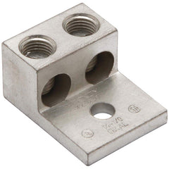 Burndy - Ring Terminals; Terminal Type: Rectangle ; Insulation Type: NonInsulated ; Connection Type: Lug ; Compatible Wire Size (AWG): 14-1/0 (Strand) ; Stud Size (Inch): 1/4 ; Color: Aluminum - Exact Tooling