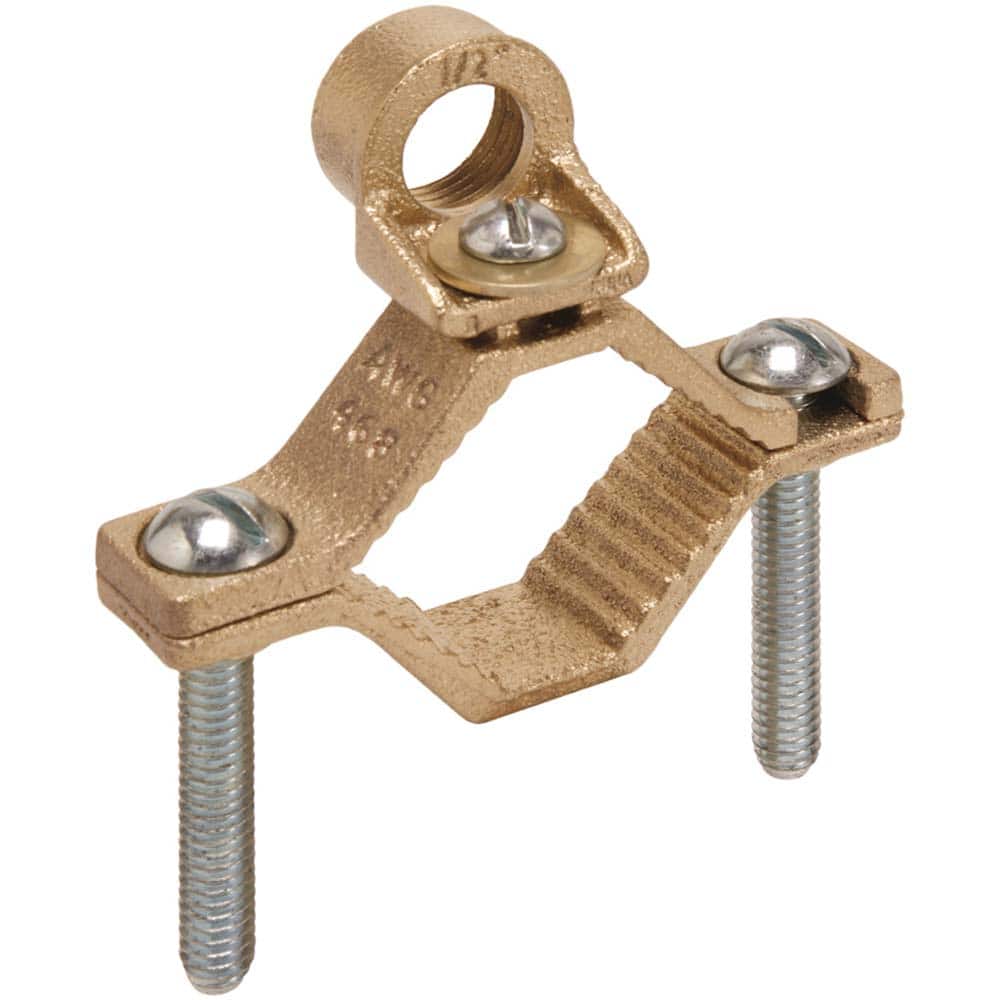 Burndy - Grounding Clamps; Clamp Type: Grounding Clamp ; Minimum Compatible Pipe Size (Inch): 1/2 ; Maximum Compatible Pipe Size (Inch): 1 ; Compatible Wire Size (AWG): 10-6; 8-6 ; Overall Length (Inch): 2.34 ; Overall Length (Decimal Inch): 2.34 - Exact Tooling
