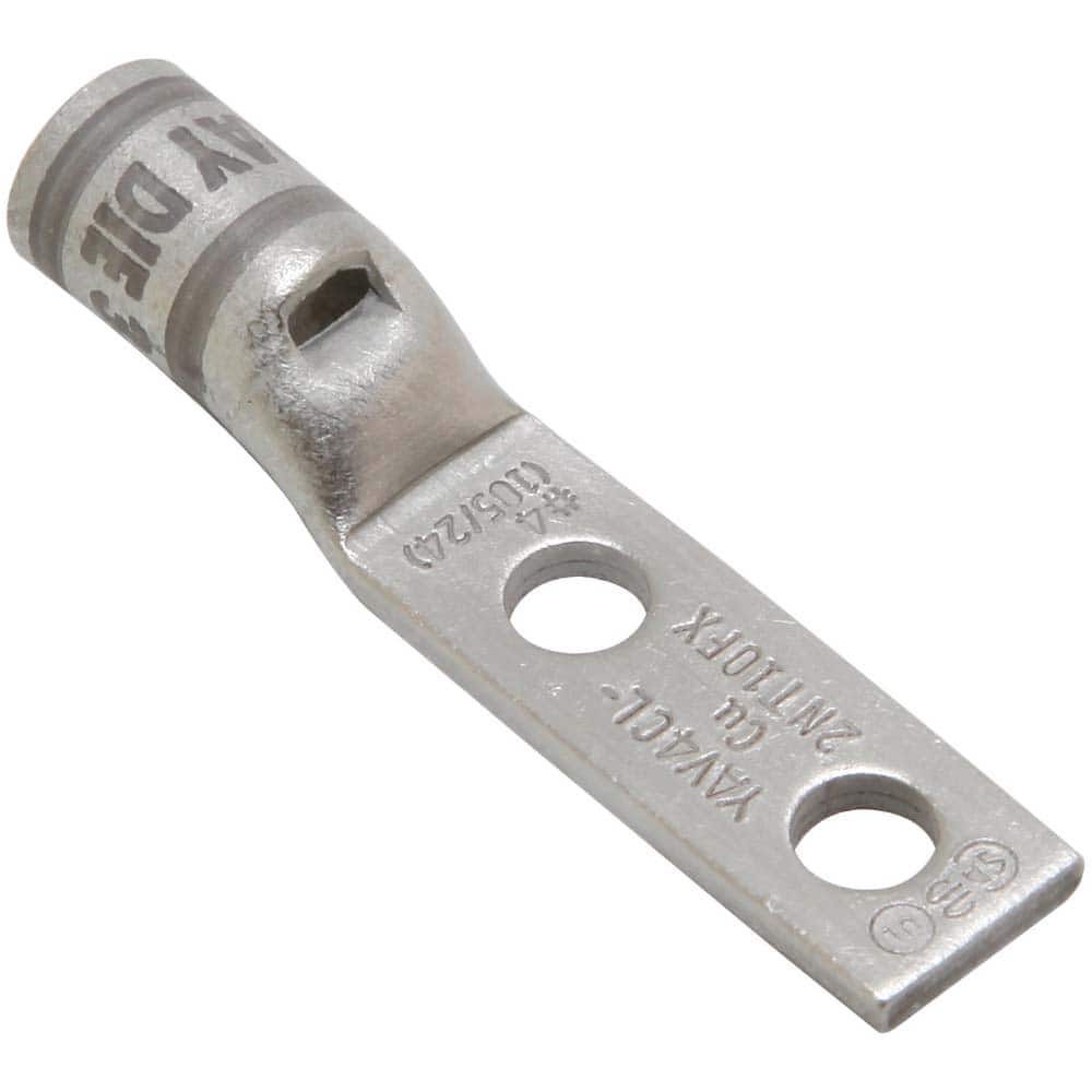 Burndy - Ring Terminals; Terminal Type: Rectangle ; Insulation Type: NonInsulated ; Connection Type: Compression ; Compatible Wire Size (AWG): 4 (Flex) ; Stud Size (#): 10 ; Color: Gray - Exact Tooling