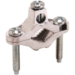 Burndy - Grounding Clamps; Clamp Type: Grounding Clamp ; Minimum Compatible Pipe Size (Inch): 1/2 ; Maximum Compatible Pipe Size (Inch): 1 ; Compatible Wire Size (AWG): 10-2 ; Overall Length (Inch): 2-1/4 ; Overall Length (Decimal Inch): 2-1/4 - Exact Tooling