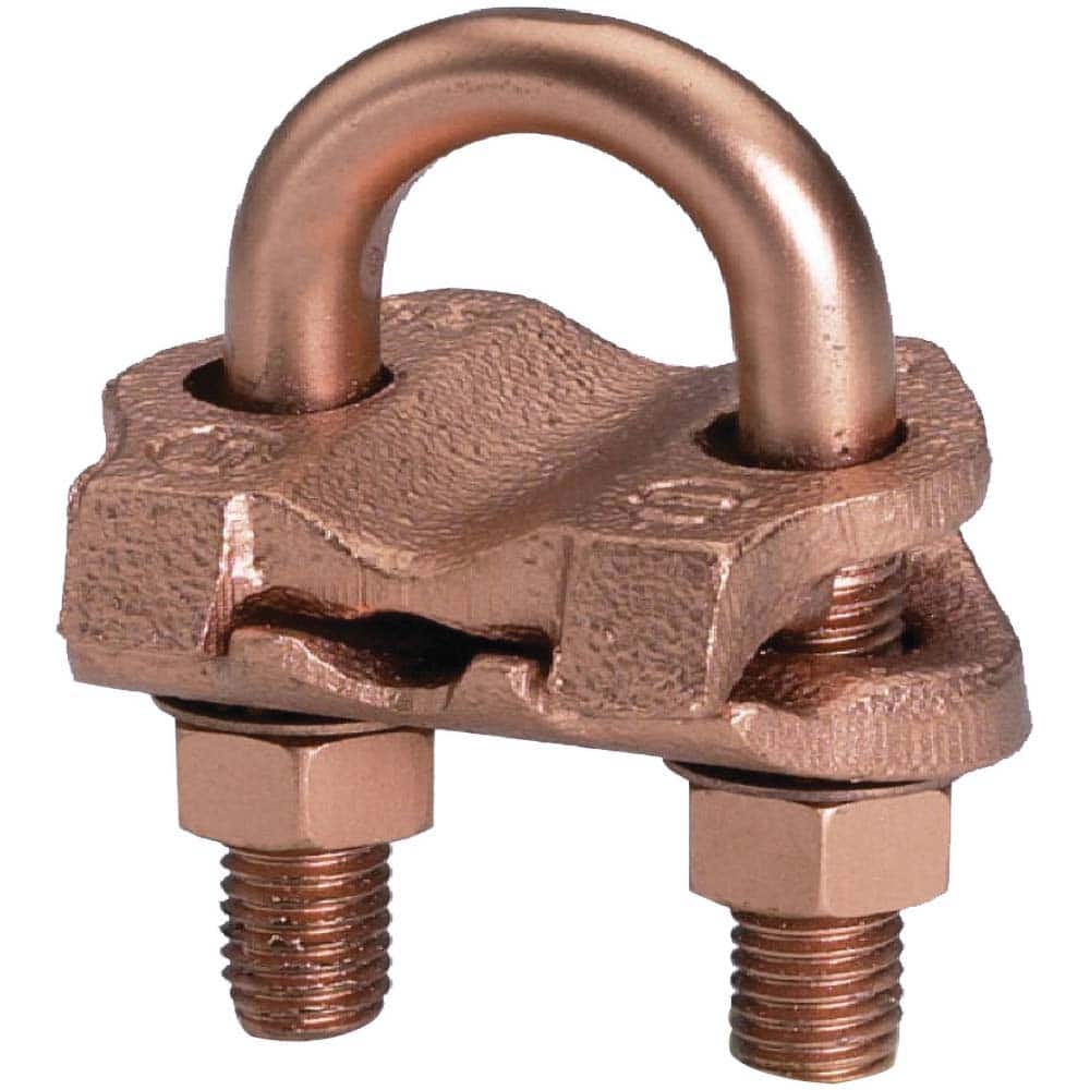Burndy - Grounding Clamps; Clamp Type: Grounding Clamp ; Compatible Rod Diameter (Inch): 2-2-3/8 ; Maximum Compatible Pipe Size (Inch): 2 ; Compatible Wire Size (AWG): 2/0 ; Compatible Wire Size (kcmil): 250 ; Overall Length (Inch): 4-1/2 - Exact Tooling