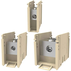 Burndy - Power Distribution Blocks; Amperage: 350 ; Number of Poles: 3 ; Number of Primary Connections: 2 ; Number of Secondary Connections: 6 ; Voltage: 600 ; Primary Wire Range: 14-2/0 AWG - Exact Tooling