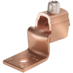 Burndy - Ring Terminals; Terminal Type: Rectangle ; Insulation Type: NonInsulated ; Connection Type: Lug ; Compatible Wire Size (AWG): 2-4/0 (Strand) ; Stud Size (Inch): 5/16 ; Color: Copper - Exact Tooling