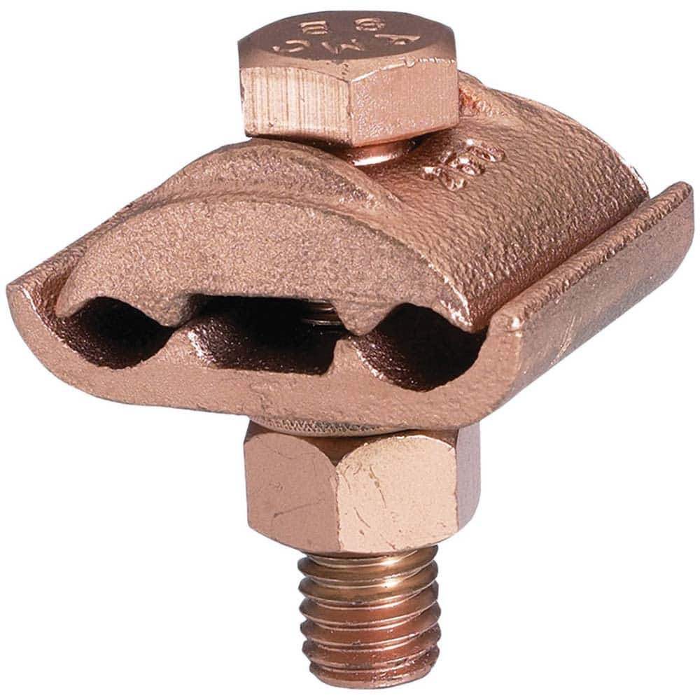 Burndy - Grounding Clamps; Clamp Type: Grounding Clamp ; Compatible Wire Size (kcmil): 300-500 ; Overall Length (Inch): 1.62 ; Overall Length (Decimal Inch): 1.62 ; Material: Copper Alloy ; Standards Met: EU RoHS Indicator; RoHS CM Compliant; UL 467; UL - Exact Tooling