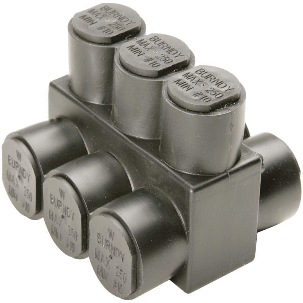 Burndy - Split Bolt Connectors; Connector Material: Aluminum ; Maximum Compatible Wire Size (AWG): 4 ; Minimum Compatible Wire Size (AWG): 14 ; Compatible Wire Type: Aluminum; Copper ; Base Width (Inch): 1-1/4 ; Base Width (Decimal Inch): 1-1/4 - Exact Tooling